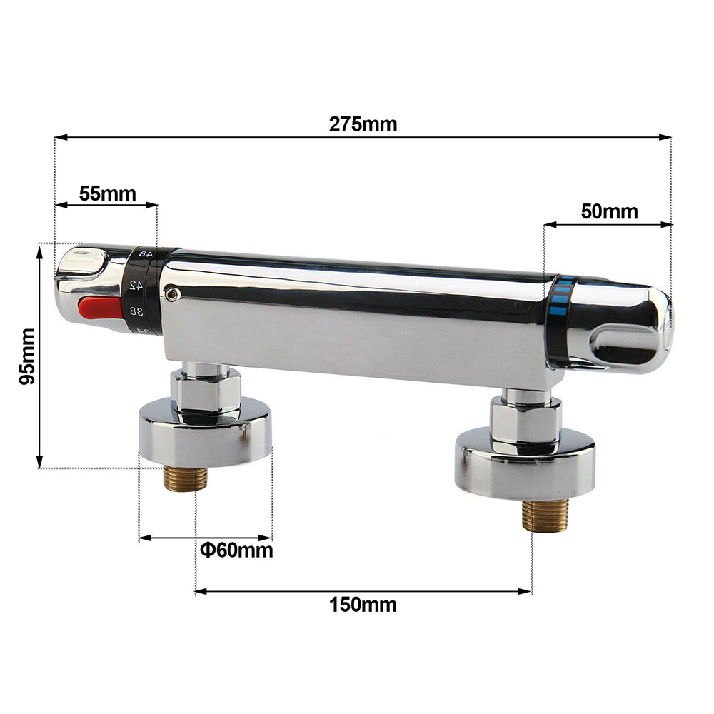 Copper Thermostatic Rain Shower Faucet Control - Bathroom Plumbing Valve