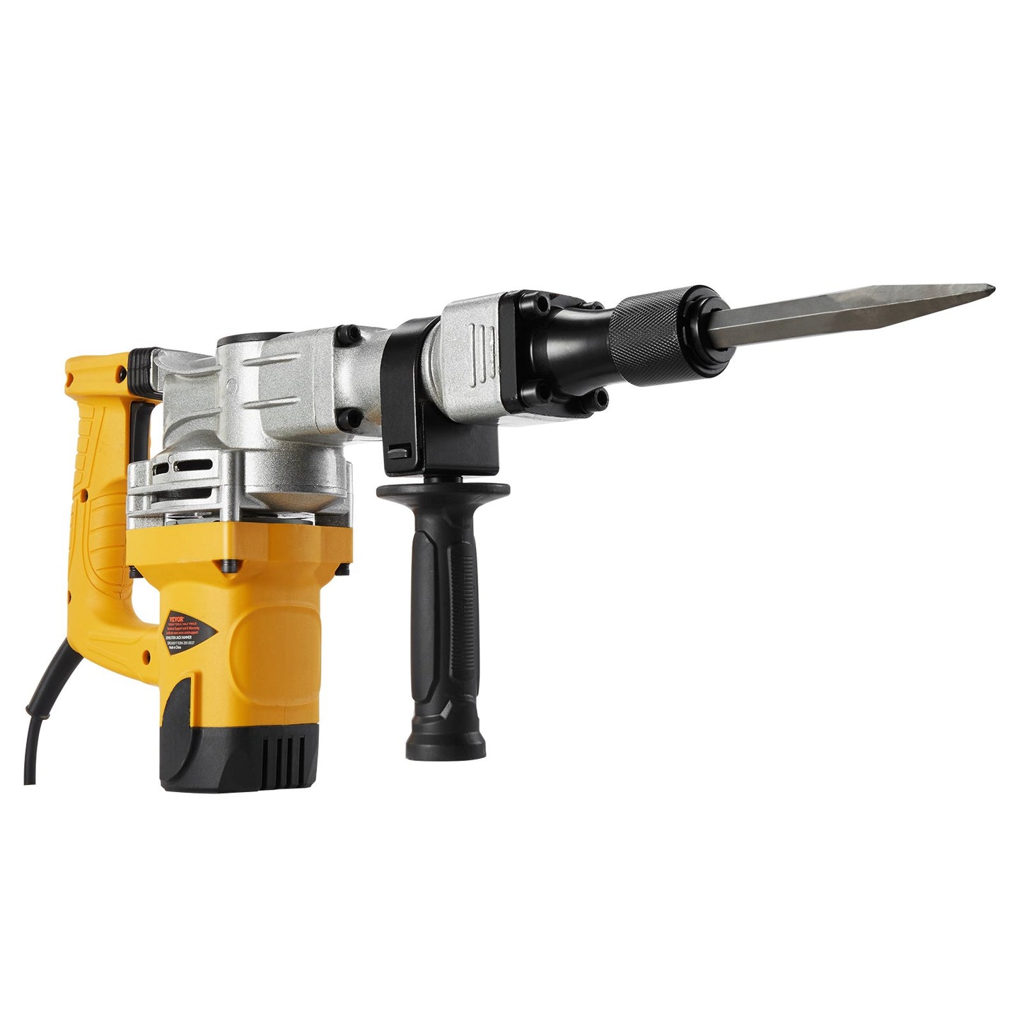 1400W Electric Demolition Jack Hammer with 2 Chisel Bits - Yellow