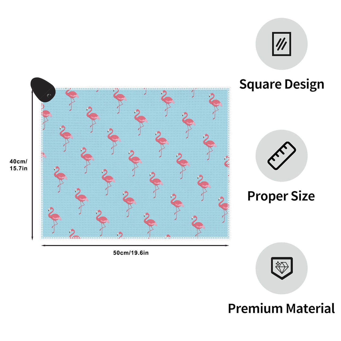 High Quality Microfiber Waffle Magnetic Golf Towel
