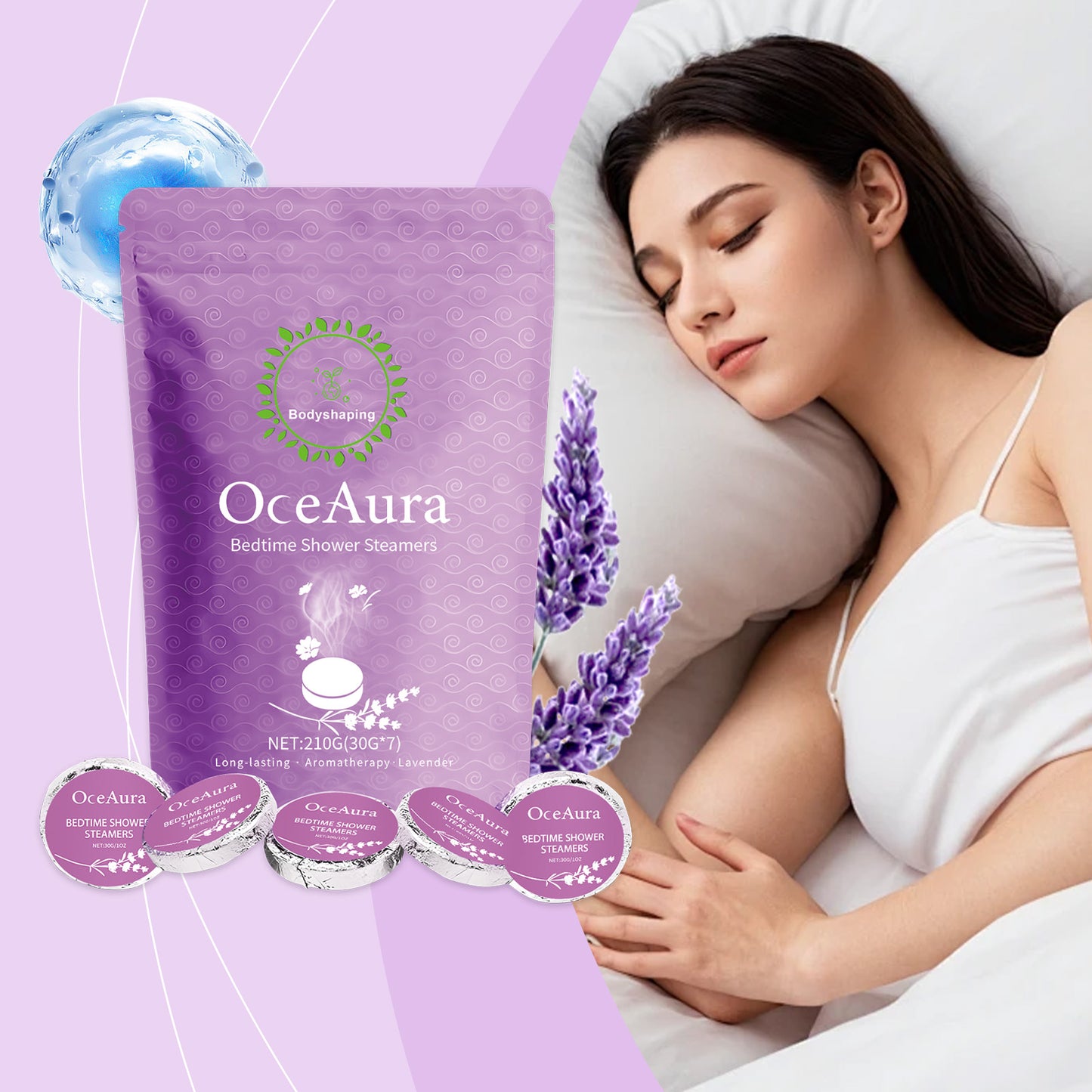 Lavender Aromatherapy Shower Tablets for Relaxation and Stress Relief