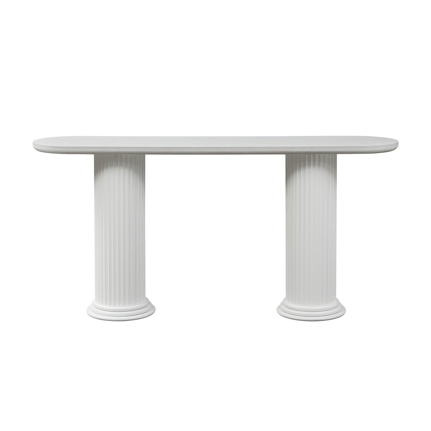 Modern White Console Table with Roman-Style Legs - 62.99 Inch