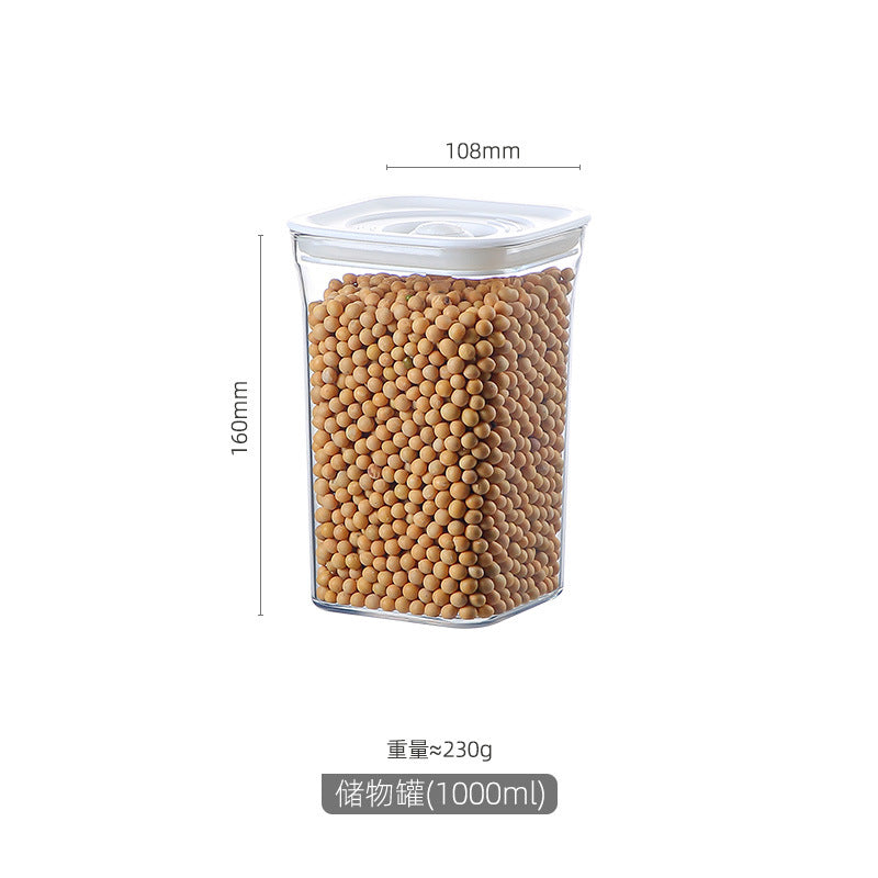 Large Capacity Food Storage Cans - Clear Plastic Kitchen Containers with Rechargeable Pump