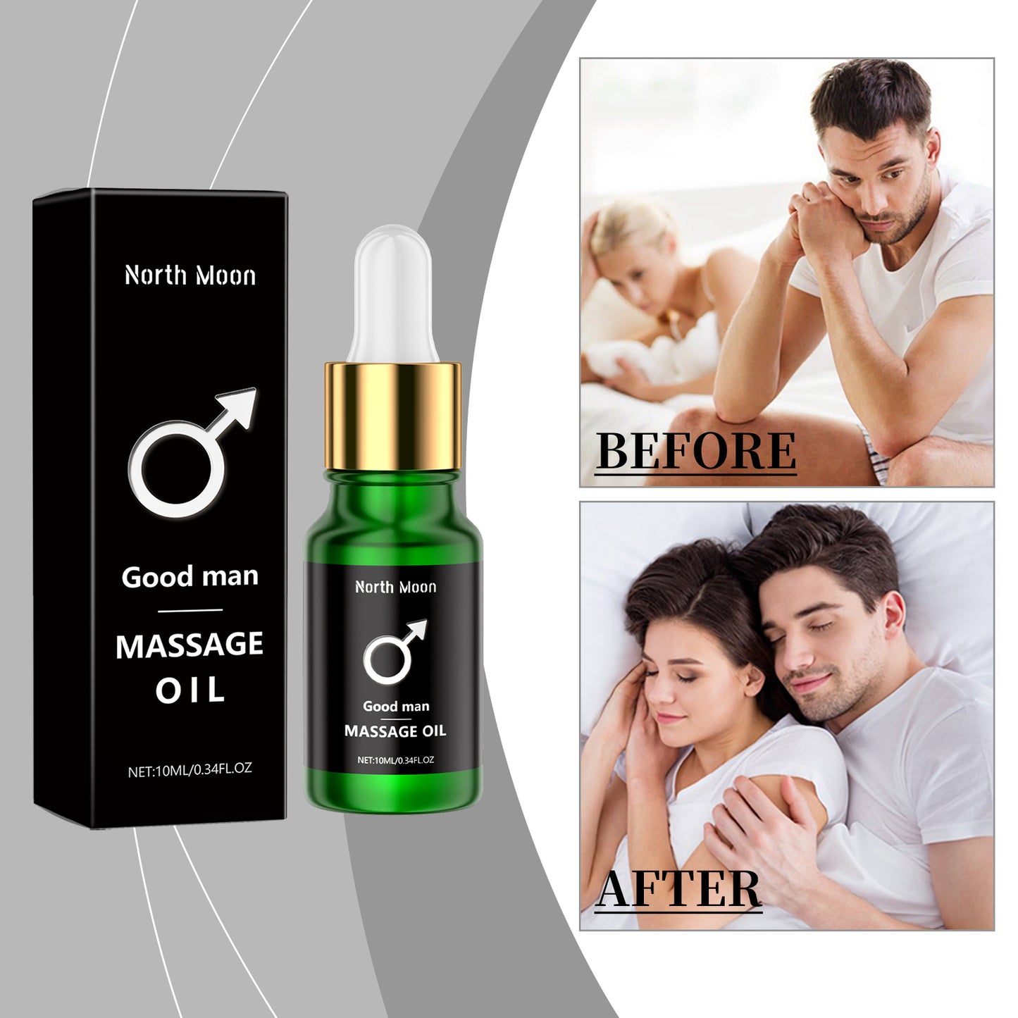 Men's Massage Oil 1010ml Box - Vitality, Muscle Relief & Relaxation