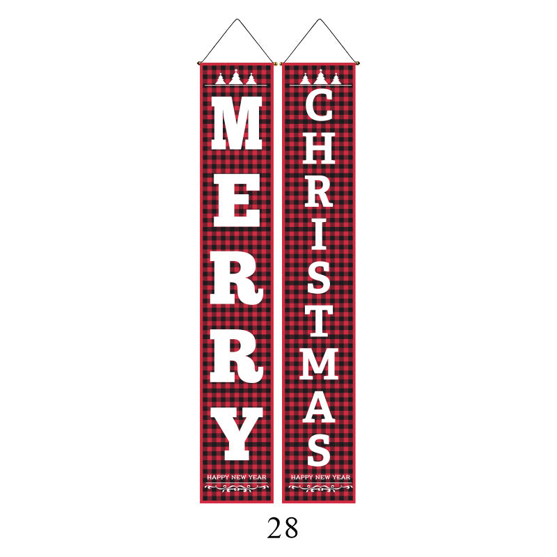 Christmas Lattice Curtain Hanging Flag for Festive Decor - Multiple Styles