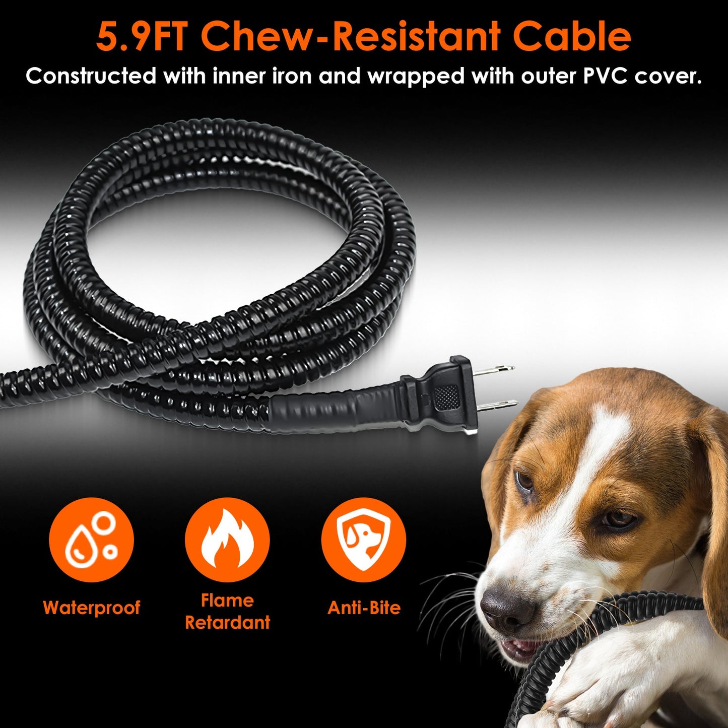 Heated Water Bowl for Dogs & Cats - 74.4oz IP67 Waterproof