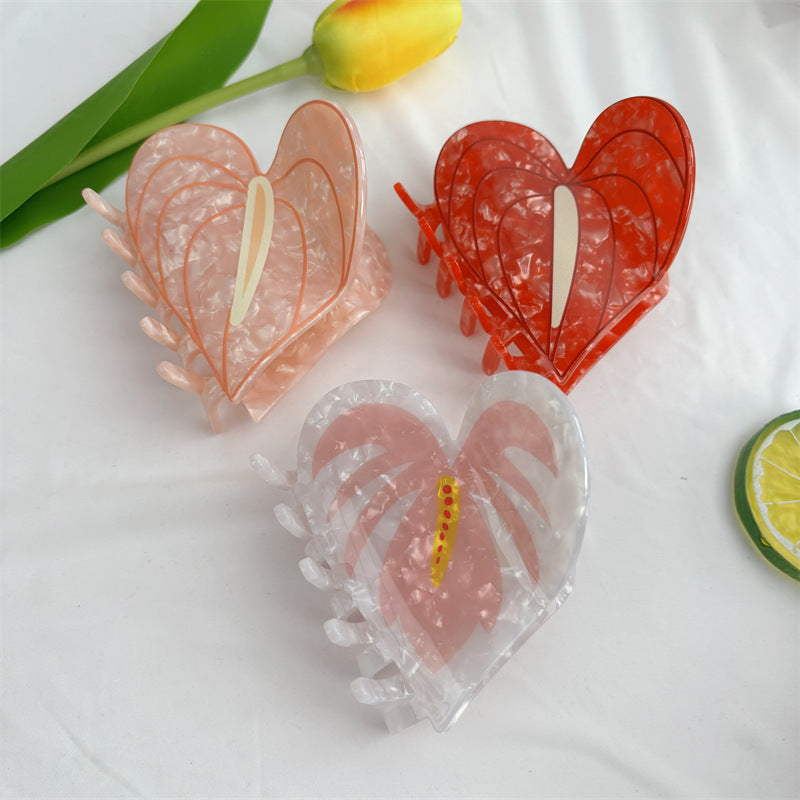 Womens Handmade Acetate Hair Clip with Floral Design