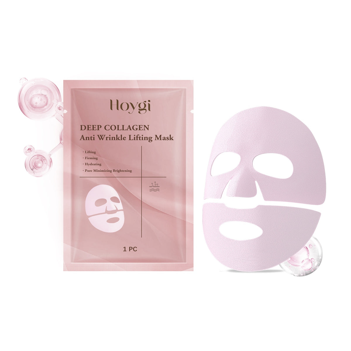 Deep Collagen Anti-Wrinkle Lifting Facial Mask - Hydrating & Firming Skin Care, 1 or 4 Pieces