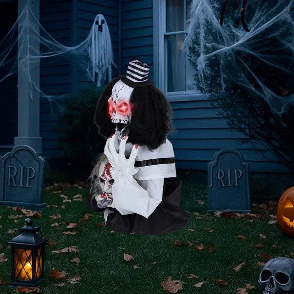 1.8ft Sound-Activated Scary Clown Halloween Decoration