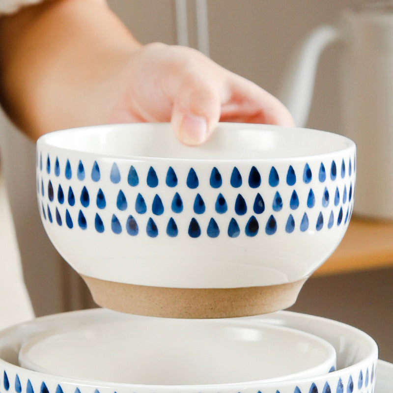 Hand-Painted Ceramic Soup Bowl 4-Inch Set of Creative Dinnerware for Home & Restaurant