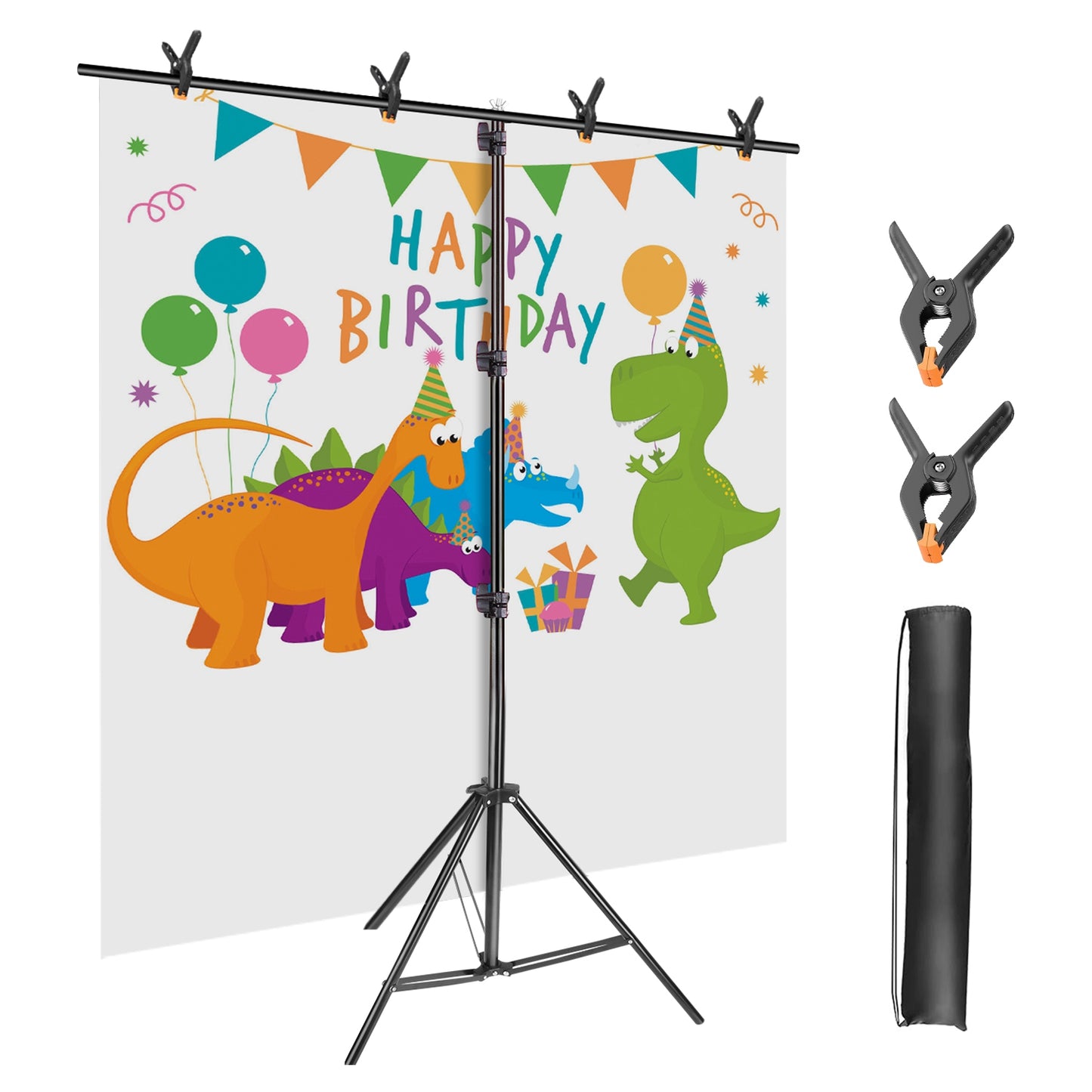 Adjustable T Shape Backdrop Stand - 6.5x8.5FT Heavy Duty Kit