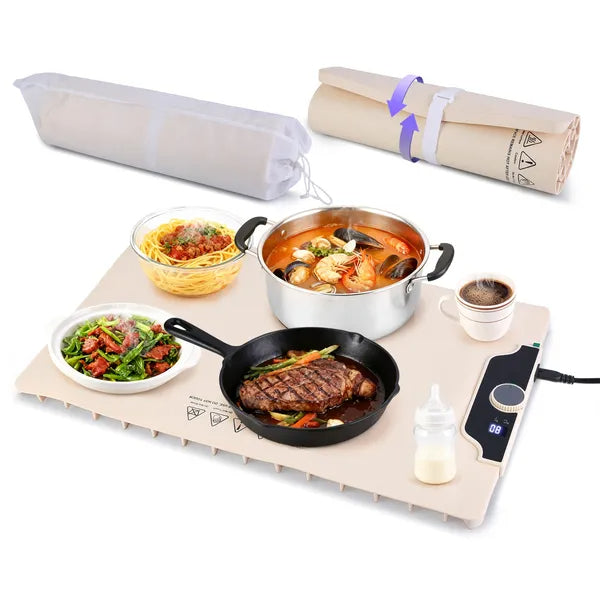 Electric Food Warming Mat - 23.6 x 15.8 Inch Silicone Heater