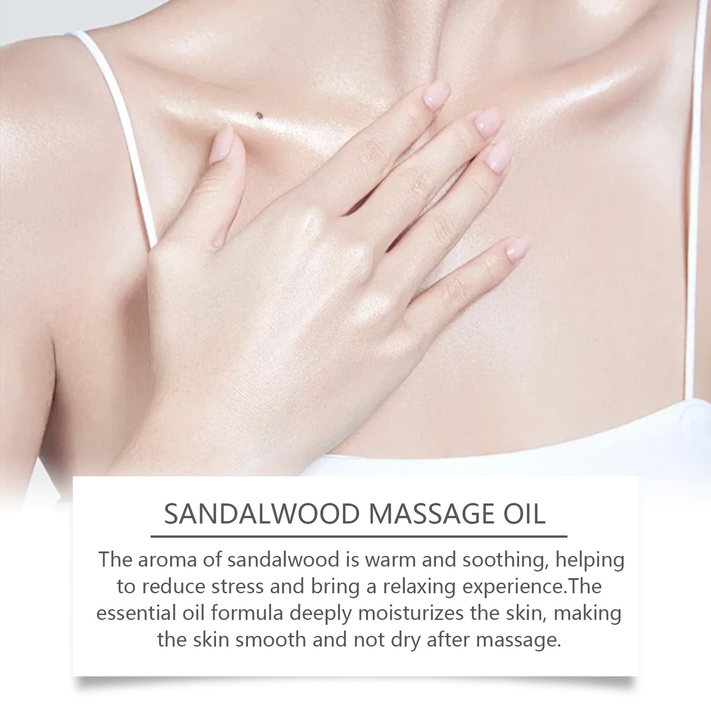 Sandalwood Massage Essential Oil - Moisturizing Body Oil Blend, 30ml