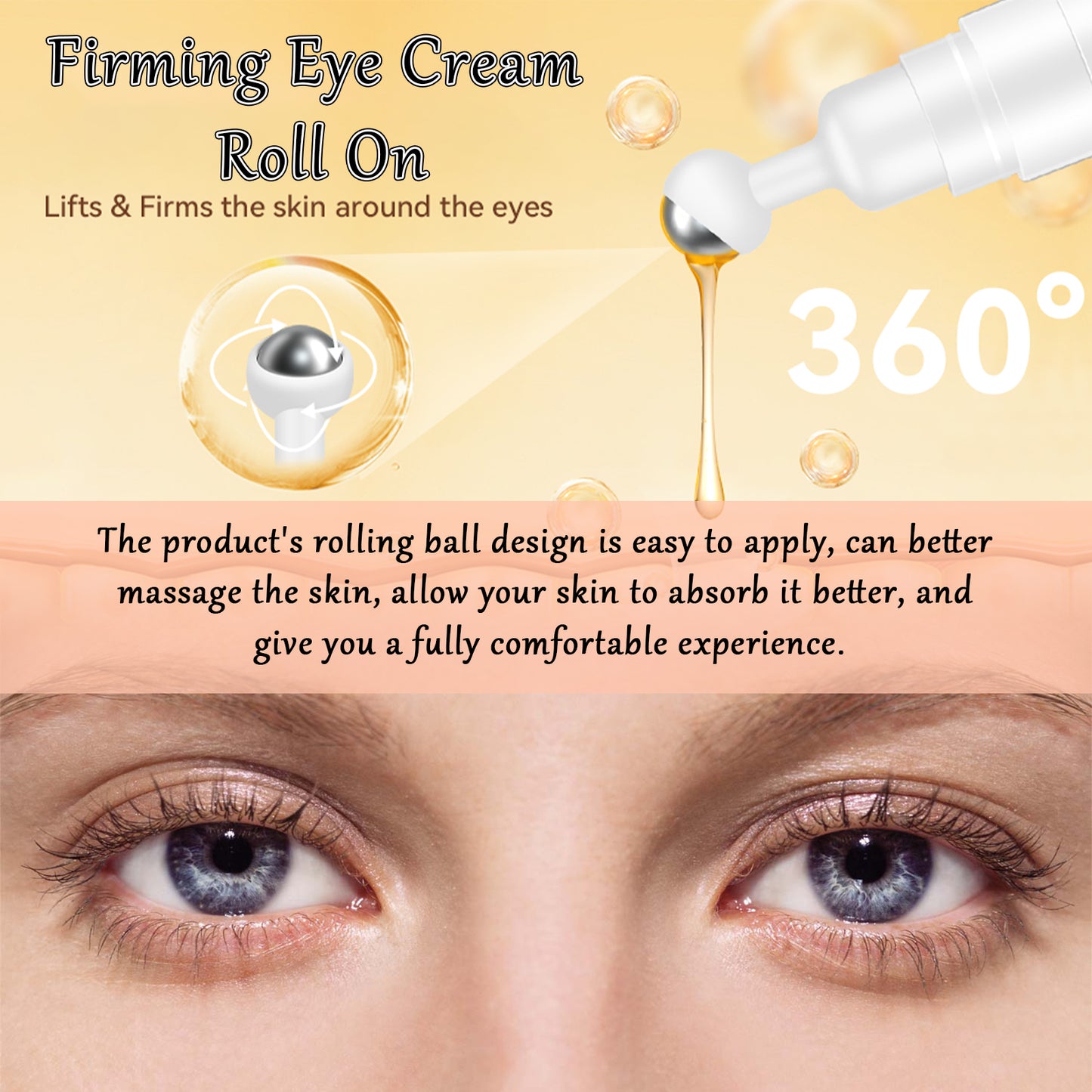 Firming Eye Cream Roll-On with Niacinamide & Hyaluronic Acid - 15ml