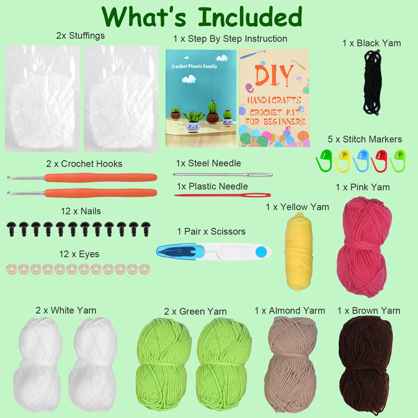 Crochet Kit for Beginners - Complete DIY Knitting Supplies