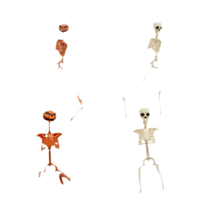 Adjustable 165cm Skeleton Skull Halloween Decoration - Plastic Ornament