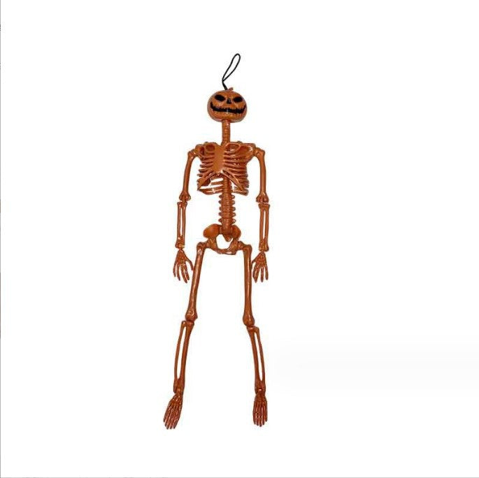 Adjustable 165cm Skeleton Skull Halloween Decoration - Plastic Ornament