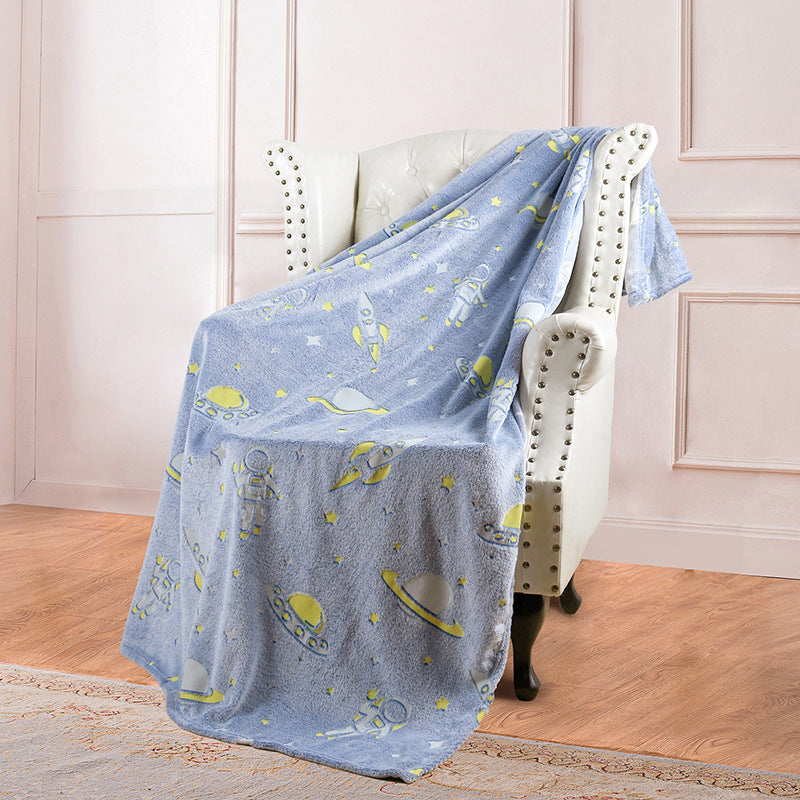 Double Sided Flannel Glow-in-the-Dark Blanket Fluorescent Bedding Set - Multiple Colors