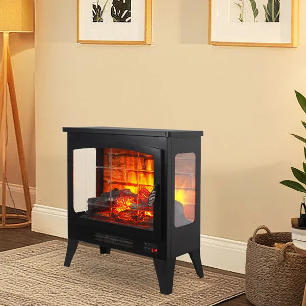 21 Inch Three-Sided Electric Fireplace Stove Heater with Remote