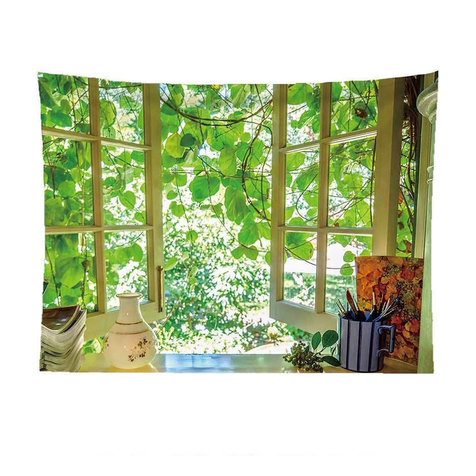 False Window Scenery Background Cloth for Home & Garden Curtains