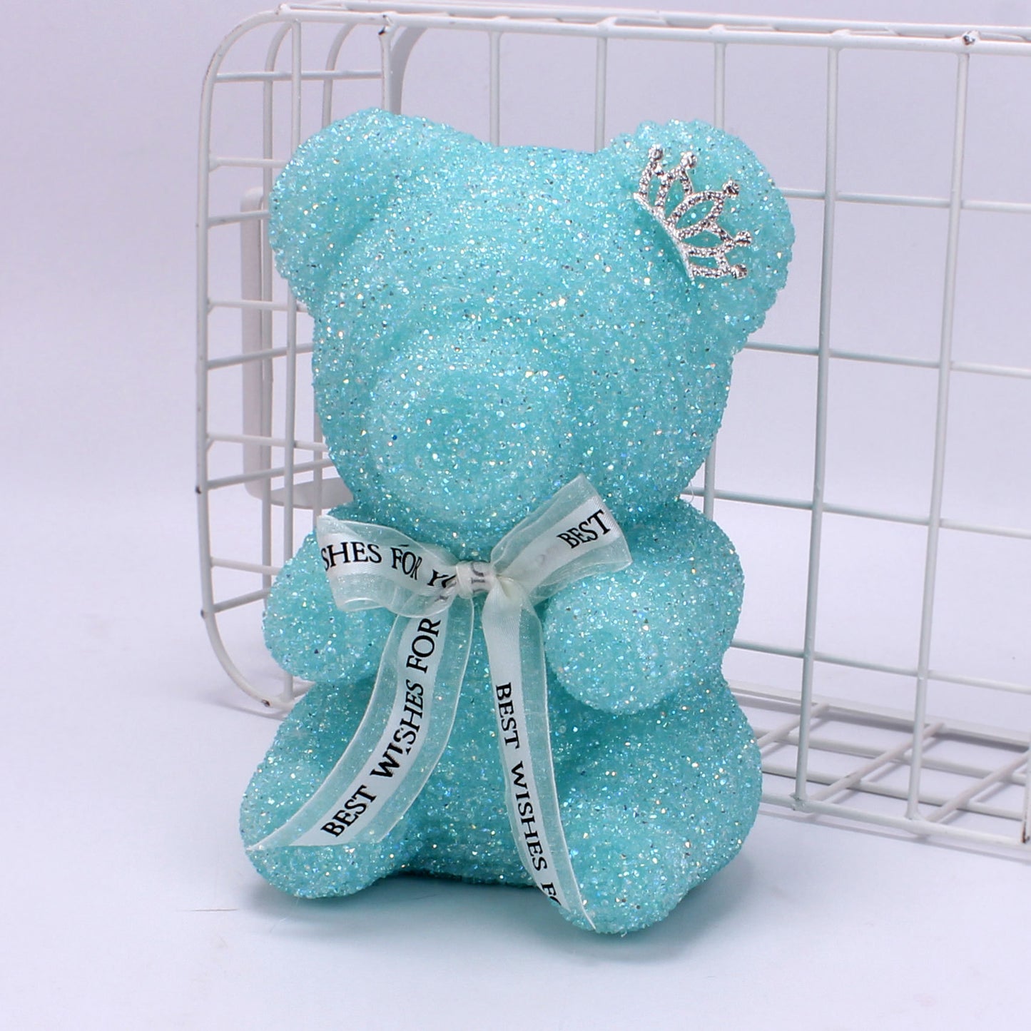 Decorative Crystal Diamond Bear Birthday Gift Crown Foam Bear for Party Decor