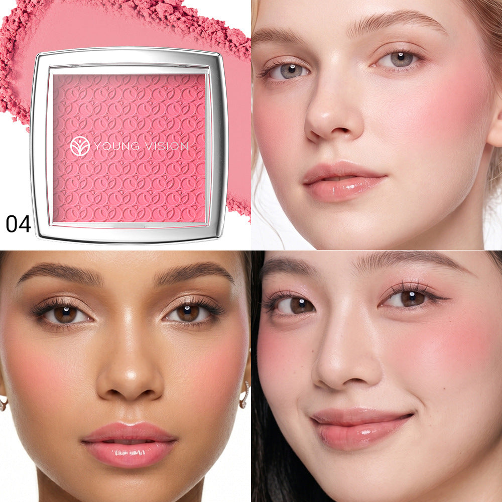 7-Color Embossed Blush Palette - Natural Matte Face Makeup Set