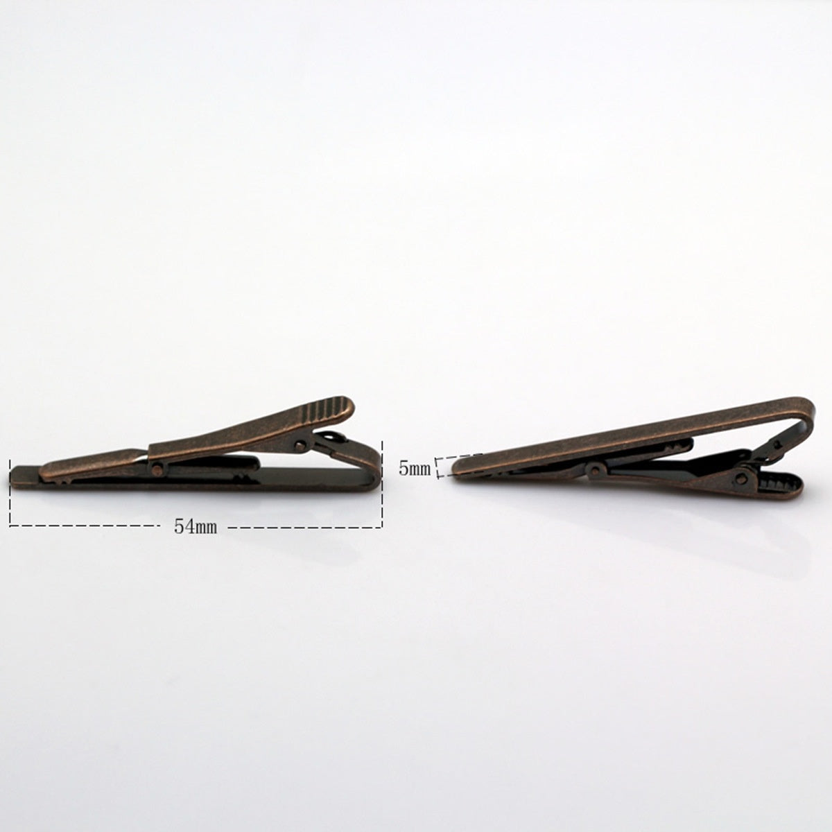 Minimalist Brass Tie Clip for Men - Gold, Silver, Gun Black & More