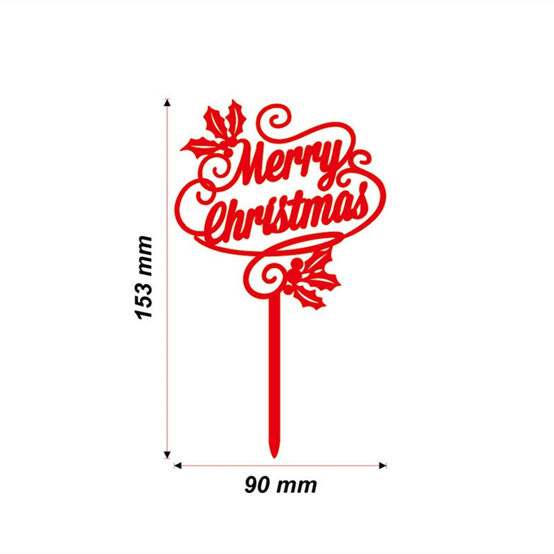 Decorative Acrylic Cake Card Plug-in Set for Holiday Cakes - Multiple Styles & Quantities