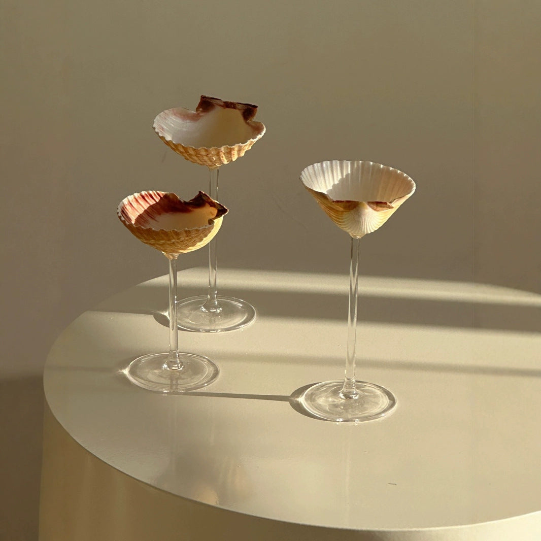 Creative Conch Shell Water Cup - Handmade Glass Drinkware for Home & Garden