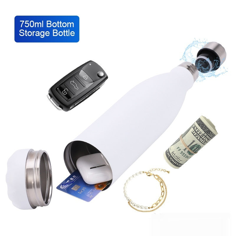 Large Capacity Outdoor Storage Cup - Stainless Steel Water Bottle with Ring