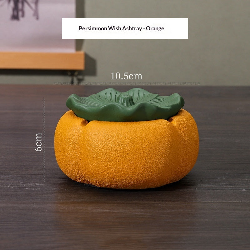 Decorative Ashtray with Lid - Chinese Style Cement Storage Accent