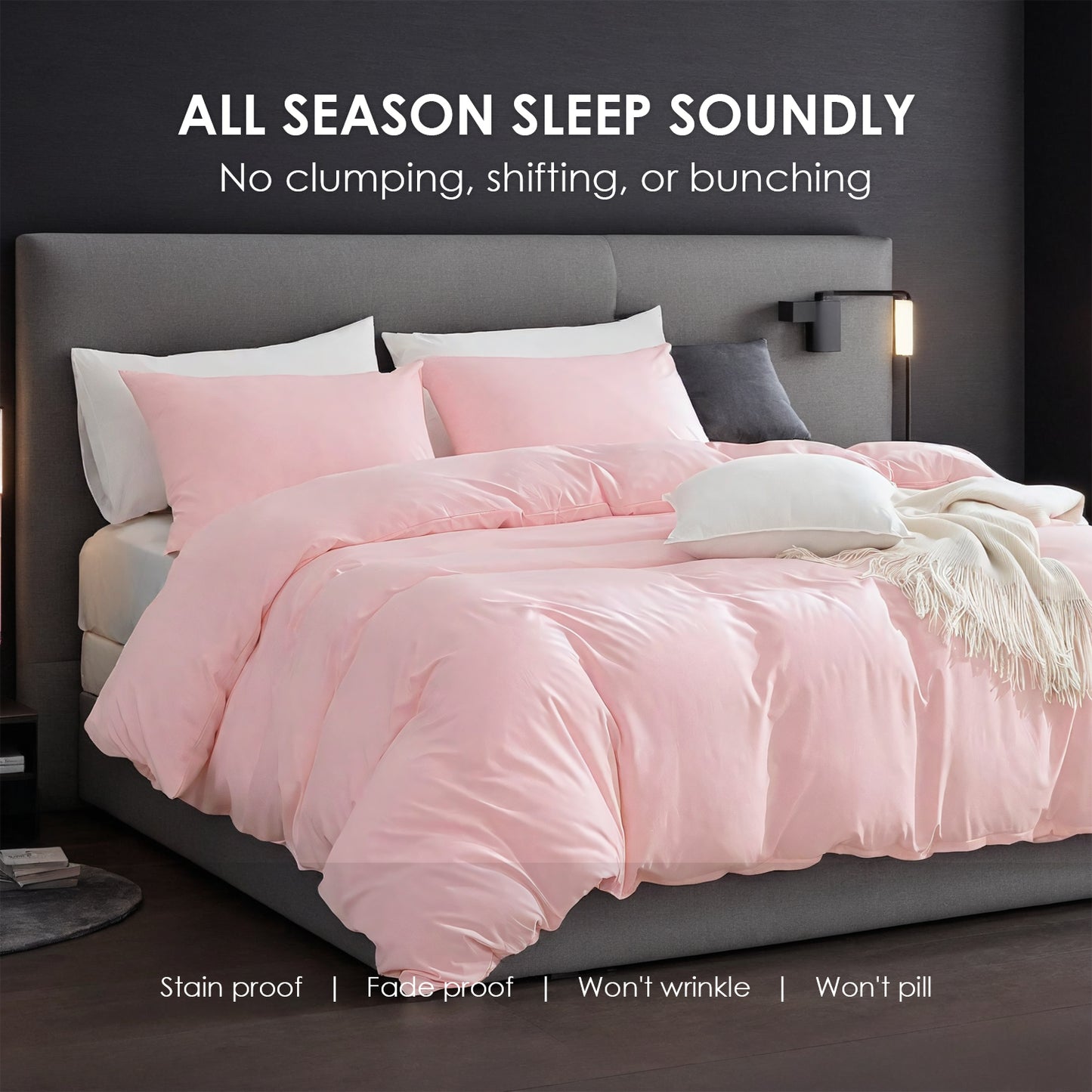 Oversized Duvet Cover Set - Premium Microfiber, Minimalist Design