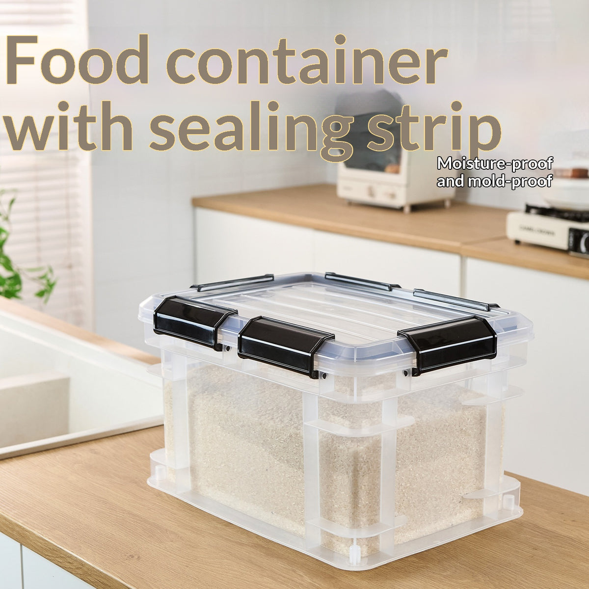 Airtight Waterproof Food Storage Container - Household Organization Bin