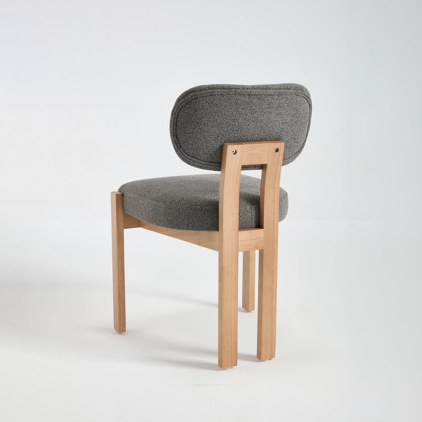 Set of 2 Modern Fabric Upholstered Dining Chairs - Grey