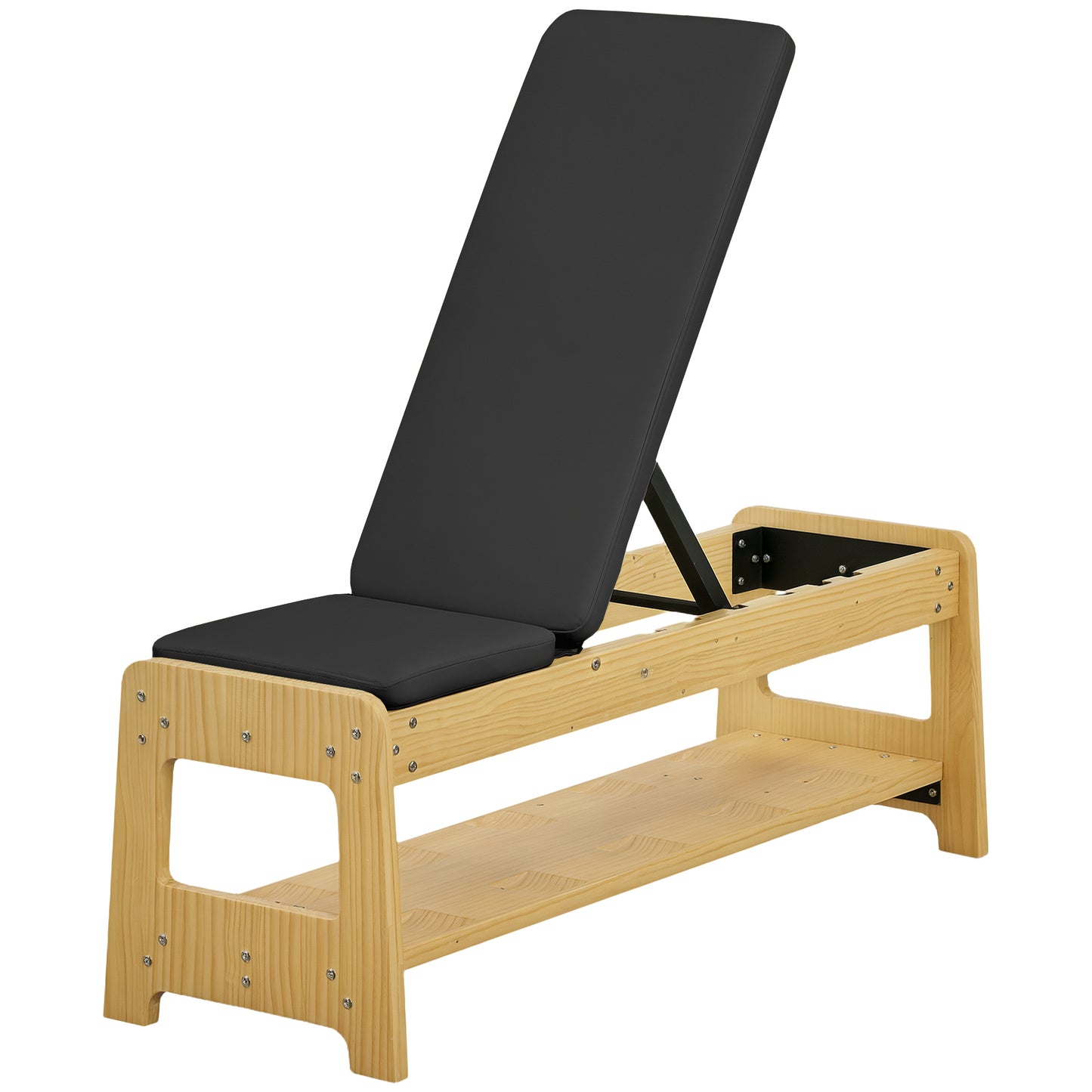 Adjustable Weight Bench with Dumbbell Rack - Black