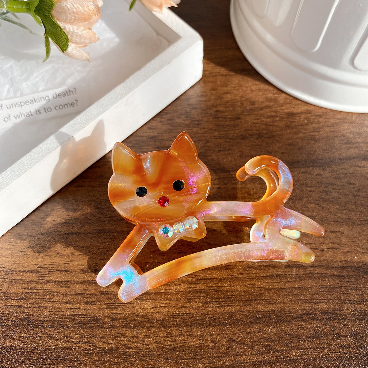 Half-Up Hair Clip - Acetate Shark Hairpin, 6 cm