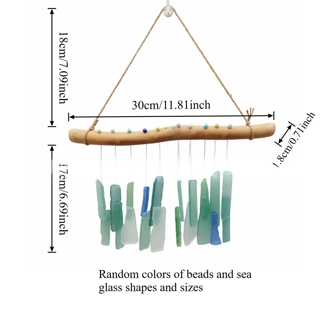 Handmade Sea Glass and Driftwood Wind Chime for Garden Decor