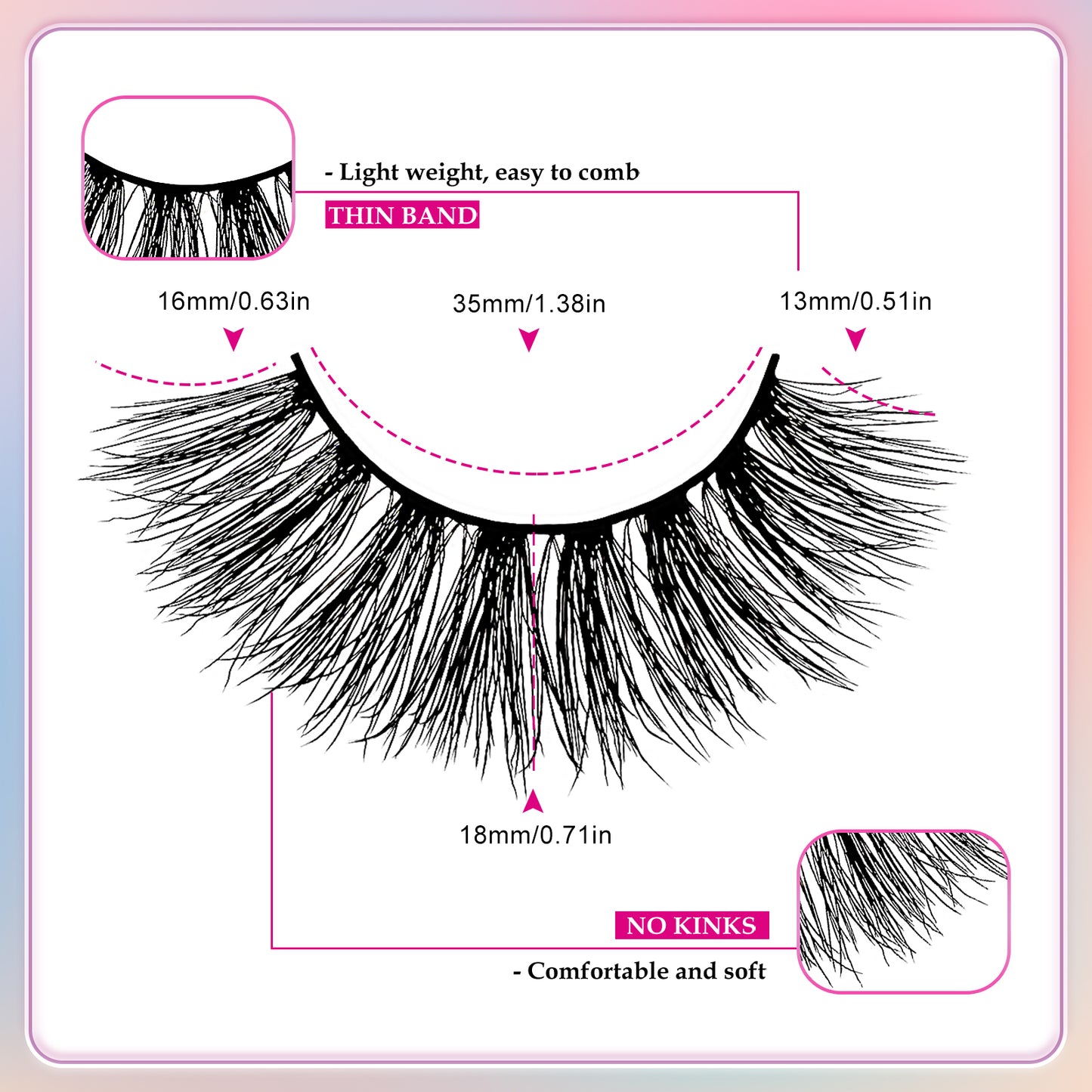 3D Premium Faux Mink False Eyelashes - Voluminous Cluster Style, 10 Pairs