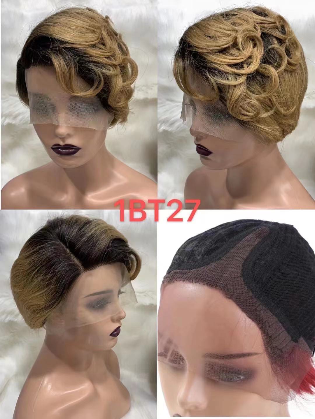 T-Shaped Bob Wig Human Hair - Heat Dyeable