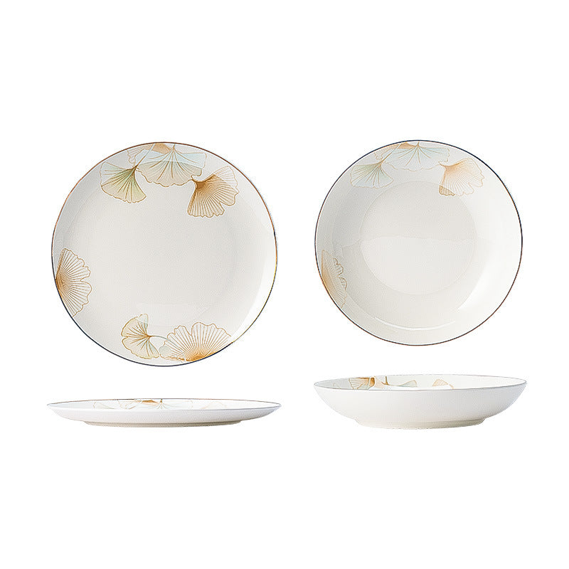 24-Piece Ceramic Dinnerware Set with Bowls and Spoons - Household Tableware