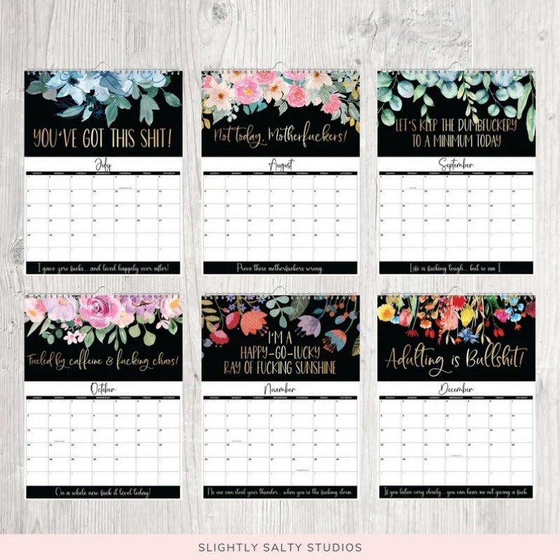 Tired Female Flower Calendar Wall Decor for Living Room - 2025 Design