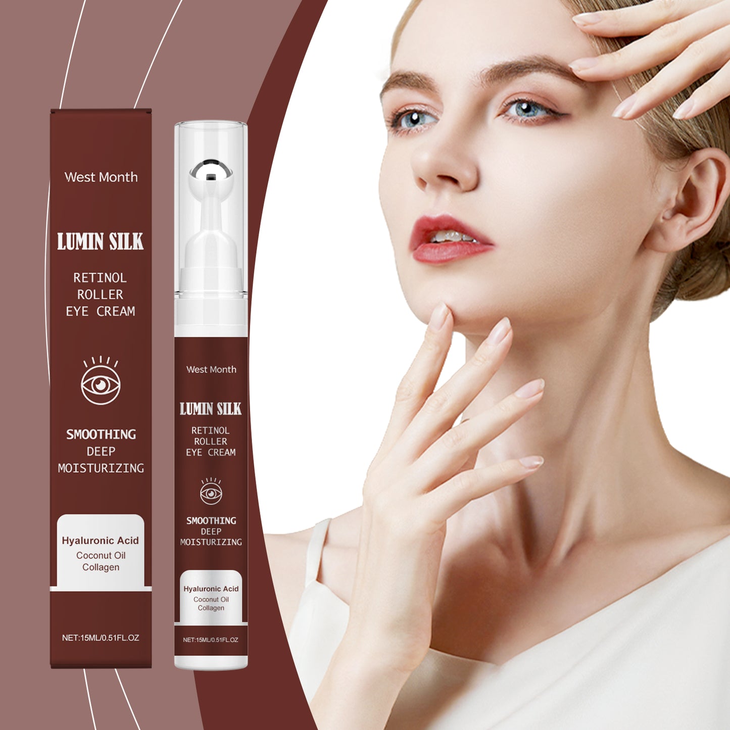 Retinol Eye Cream with Hyaluronic Acid for Fine Lines and Hydration