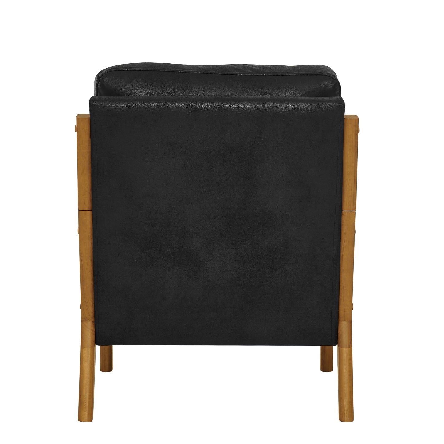 Mid-Century Modern Wooden Lounge Chair - Black