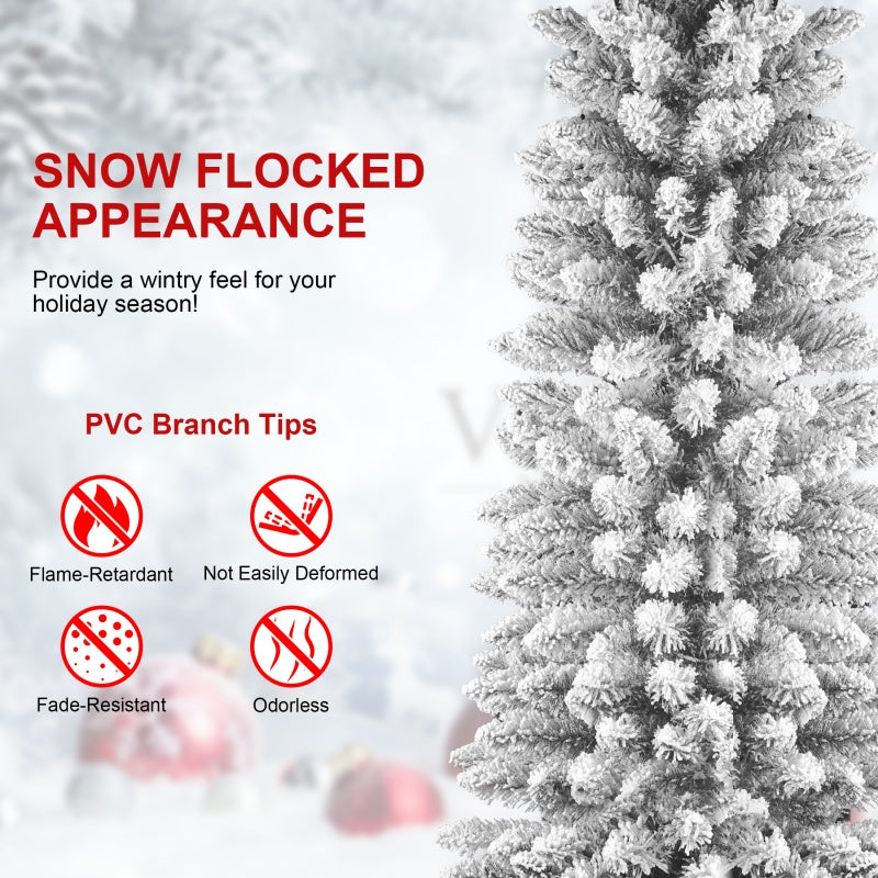 PVC Flocked Christmas Tree - Multiple Heights Available