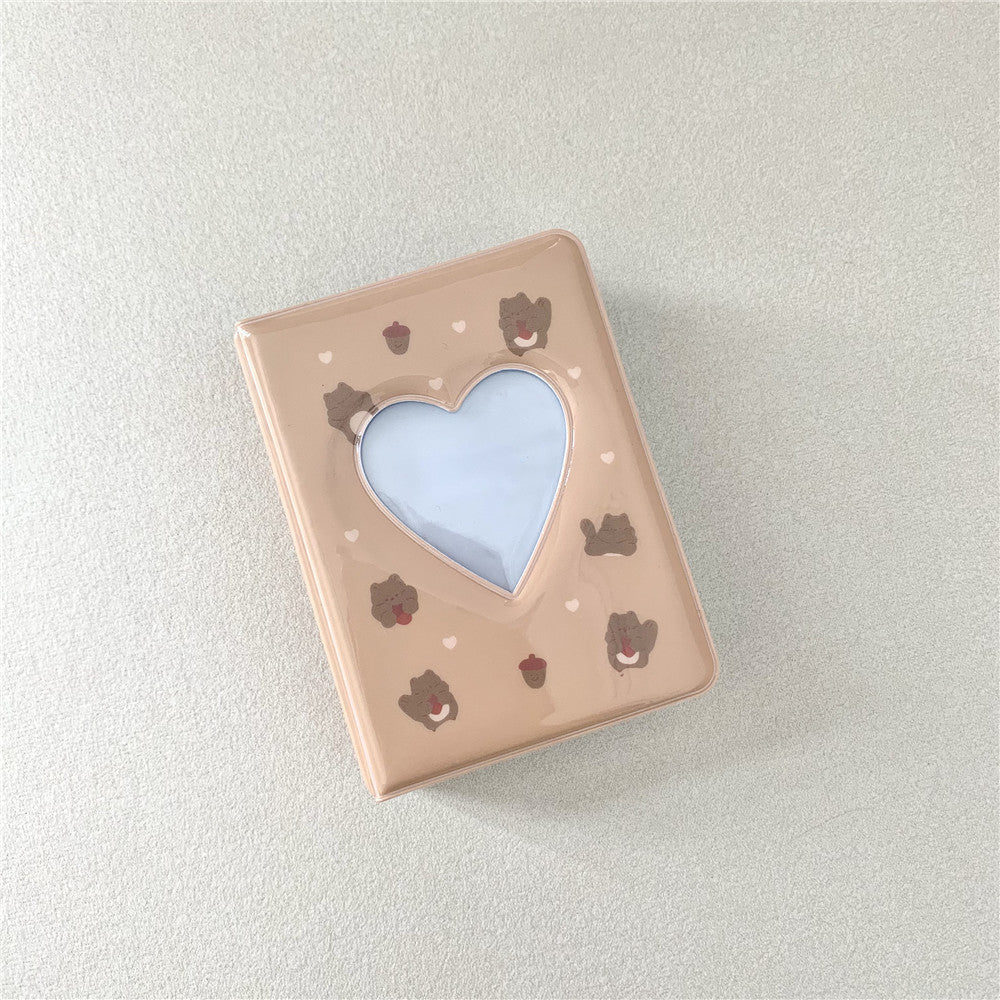 Mini Cartoon Photo Album with PVC Cover - 20 Pages, 7.8x11cm, Multiple Colors