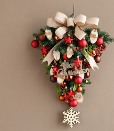Christmas Wreath Door Wall Hanging Decoration for Festive Home Decor