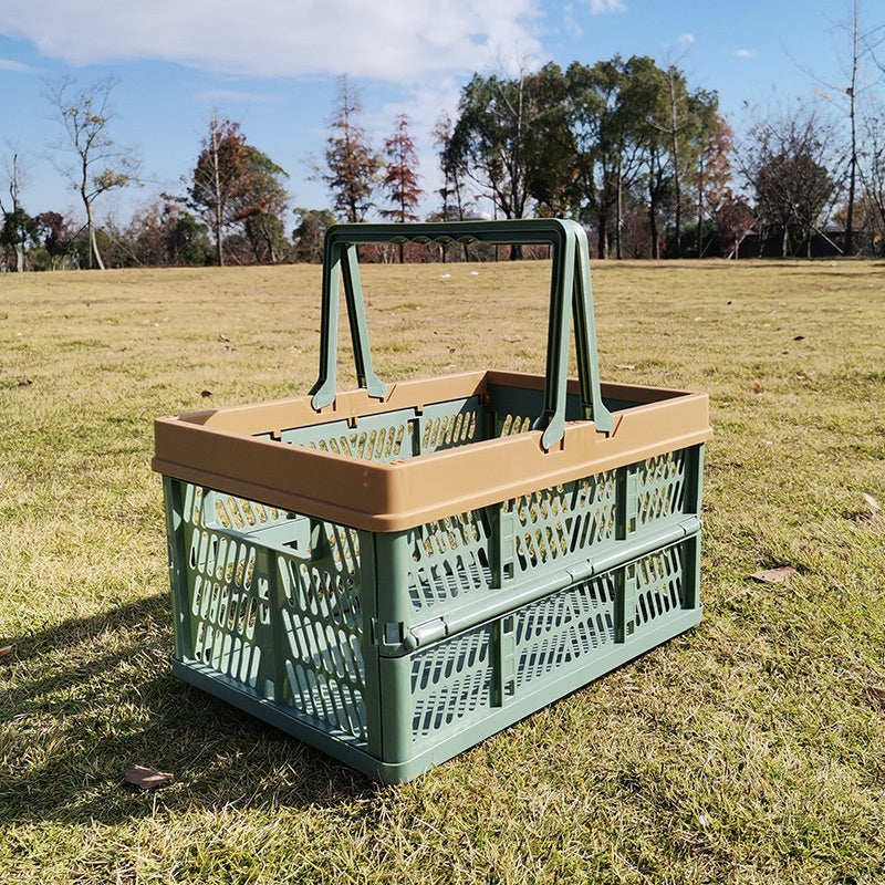 Foldable Picnic Basket - Large Portable Food & Grocery Carrier for Outings