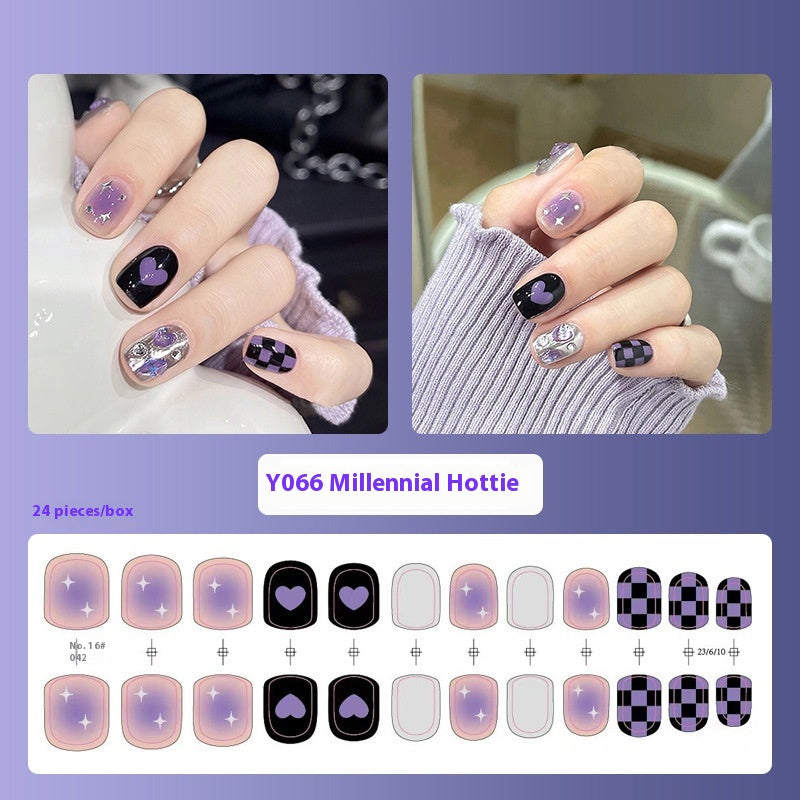 Women's Nail Art Kit with Detachable Color Variants - Spicy White Armor Design