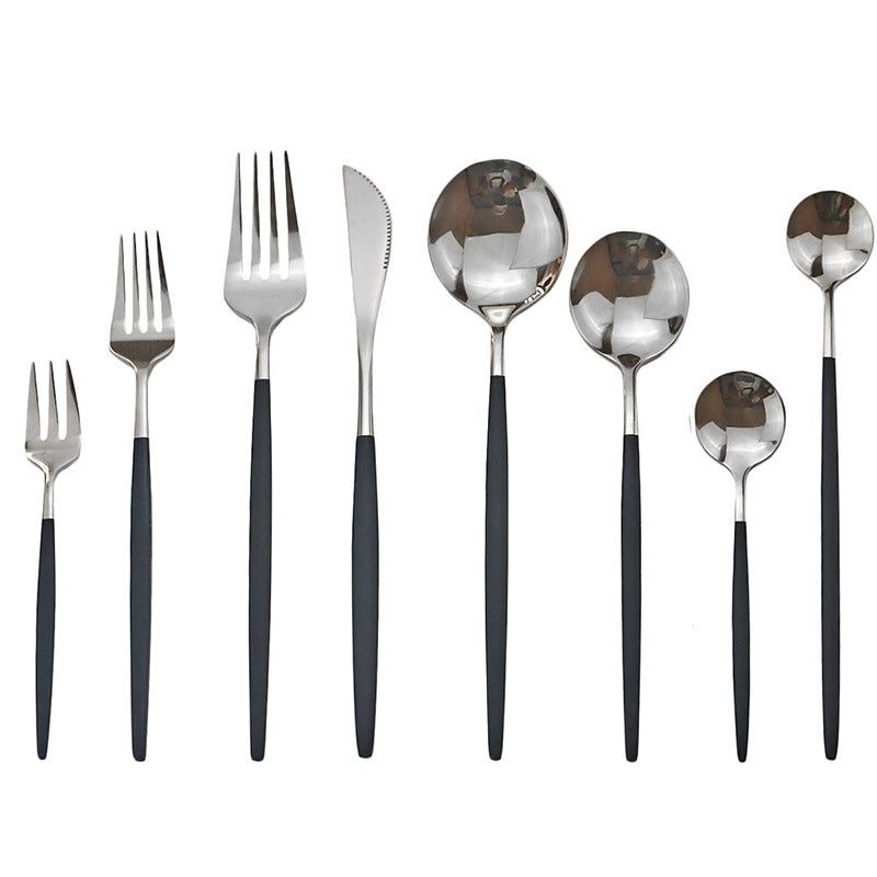 Stainless Steel Cutlery Set - Steak Knife, Fork & Spoon - Multiple Finishes