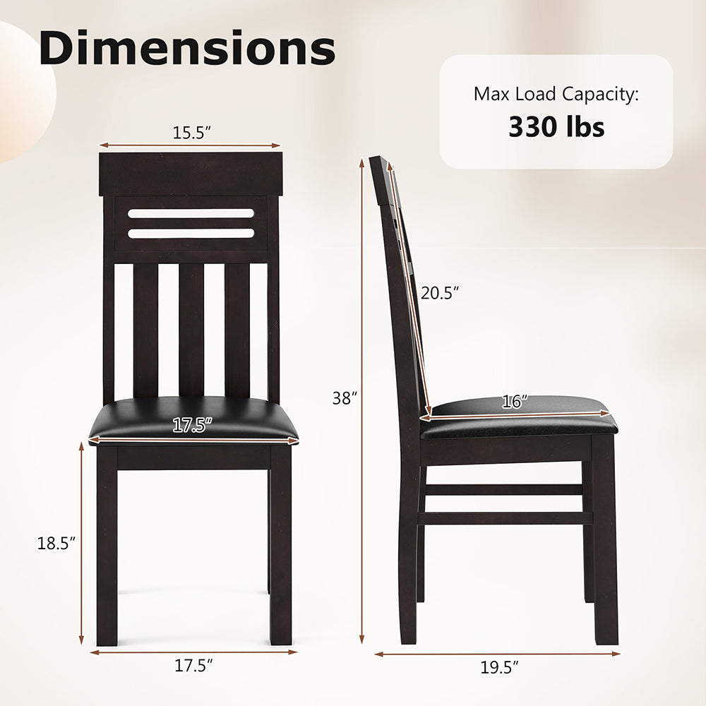 Dining Chairs High Back Room Set Of 2 PU Leather Up 330 Lbs For