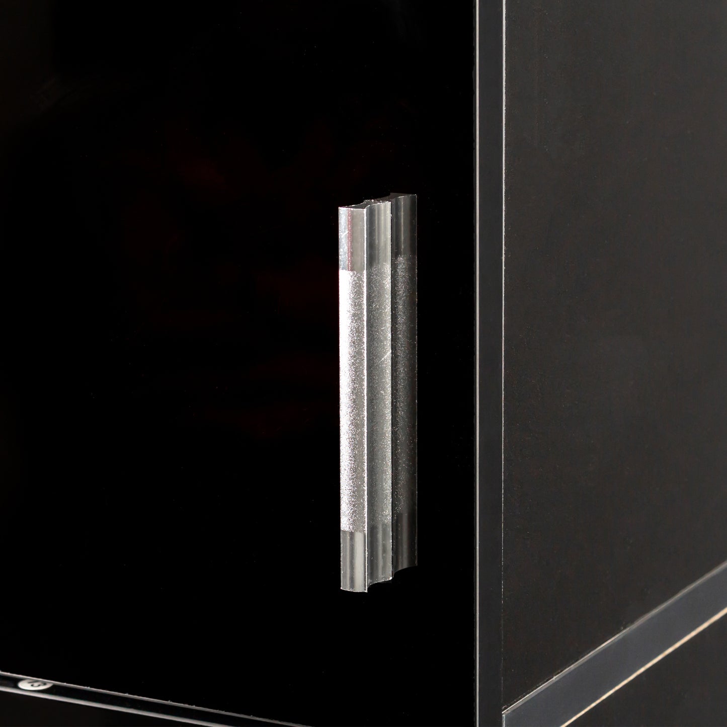 Freestanding Storage Cabinet with Adjustable Shelves - Black